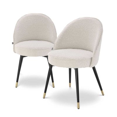 Eichholtz Cooper Dining Chair Set of 2 Bouclé Cream 