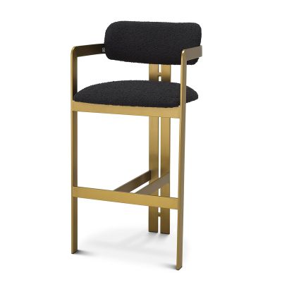 Eichholtz Bar Stool Donato Bouclé Black