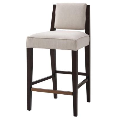 Theodore Alexander Finn Upholstered Bar Stool in Galactus Oyster