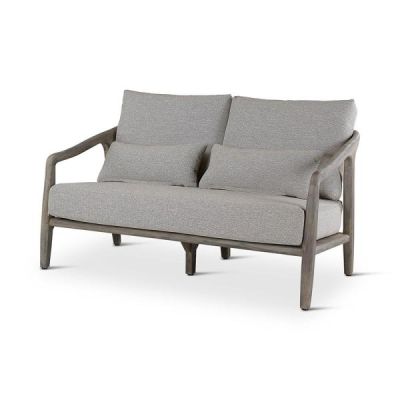 ANAIS 2-seat teak grey, beige weaving, incl cushions beige