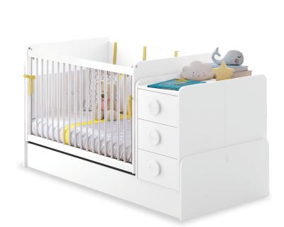 Baby Cotton Swinging Convertible Baby Bed ( 70 x 115 - 70 x 160 cm )