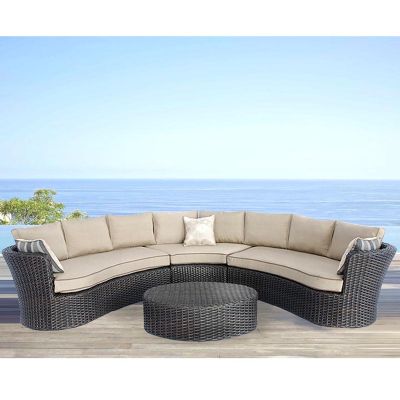 Outdoor Curved Rattan Sofa Set