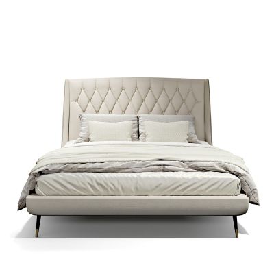 Italian Precious Quilted Leather Bed