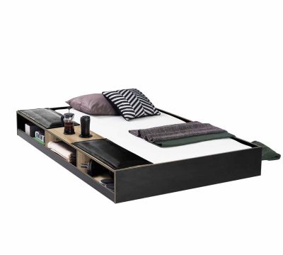 Black Pull-out Bed with Partitions (90x190cm)