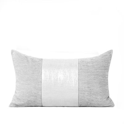 Caily Rectangle Cushion Silver White