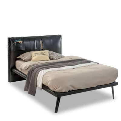 Dark Metal Bed (120 x 200 cm)