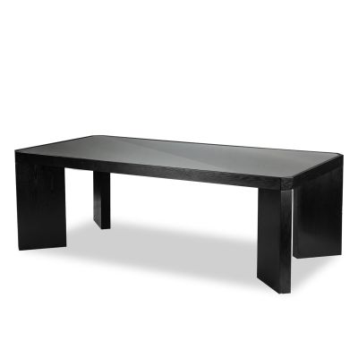 Baltimore Dining Table - Black Ash & Glass