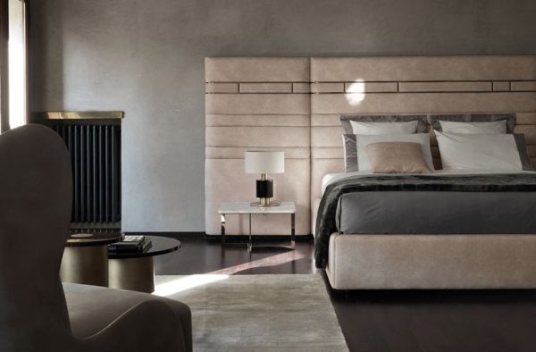 Luxury Designer Italian Bed With Wide Headboard