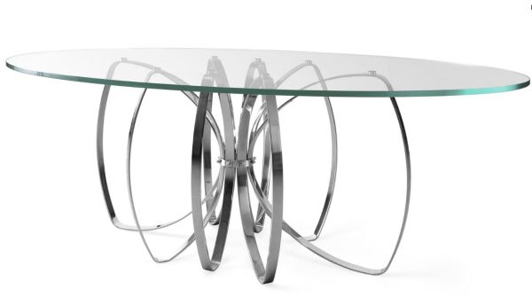 Elenor Oval Glass Top Dining Table