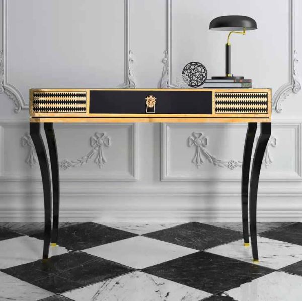 Nile Black and Gold Console Table