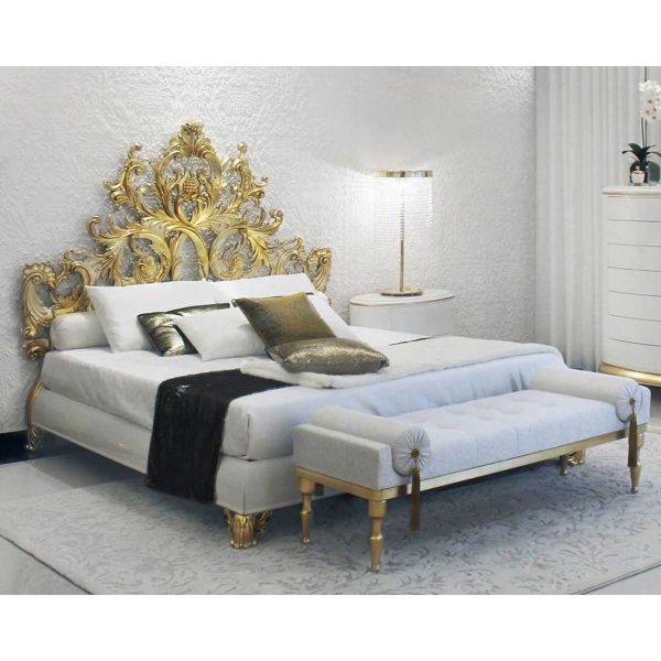 Luxury Empire Ornate Gold Leaf Bed