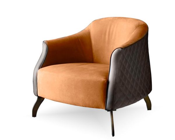 Italian Leather Olympia Two Tone Armchair