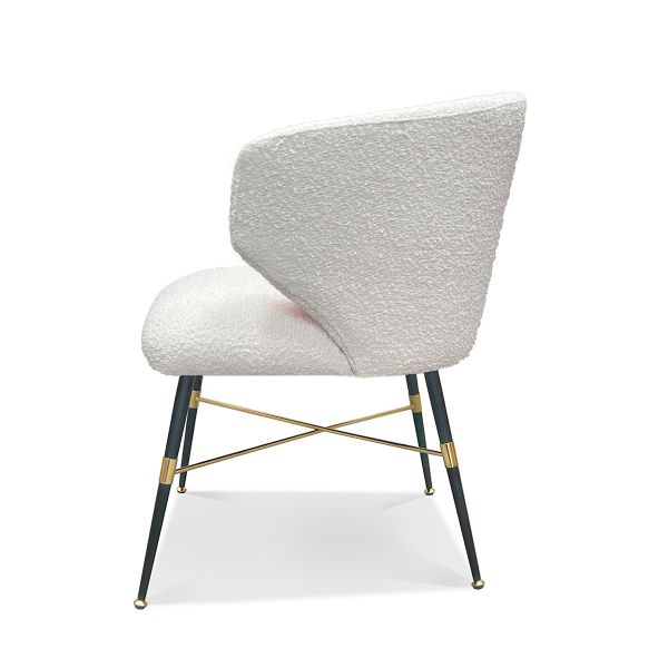 Aria Dining Chair Boucle Ivory Tulip, Aria Upholstered Dining Chair Set Of 2
