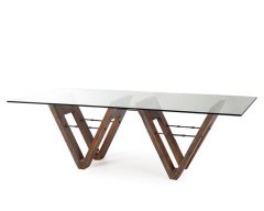 Vernon Rectangular Glass Top Dining Table Dining Room Tables 