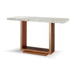 Modern Console Table With White Marble Top  