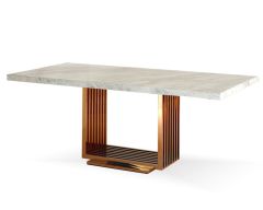 Modern Dining Table With White Marble Top Reizo Collection 