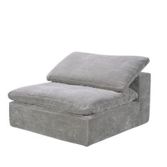 Andrew Martin Truman Armless Sofa In Grey Velvet  