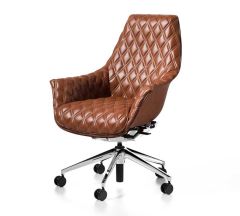 Luxury Italian Leather Swivel Executive Chair  