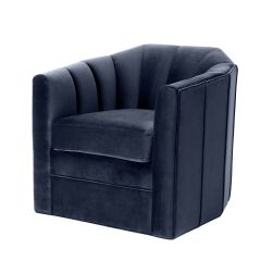 Eichholtz Delancey Swivel Chair Savona Midnight Blue Armchairs 