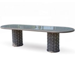 Skyline Design Strips Oval 8 Seat Dining Table  