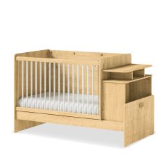 Mocha Baby Convertible Baby Bed With Table And Telescopic Handrails (70x115-70x140 cm)  