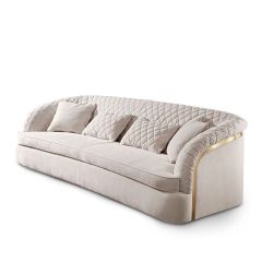 Modern Italian Designer Quilted Sofa  