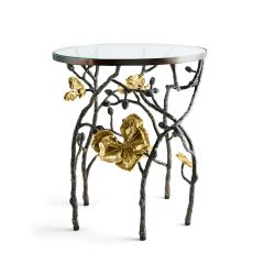 Gold Orchid Accent Table  