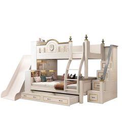 Oxford Bunk Bed with Storage Cabinets & Slide  