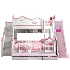 Cloud Bunk Bed with Slide and Storage Stairs  