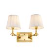 Eichholtz Wall Lamp Wentworth Double Gold finish white lampshade