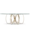 Elenor Oval Glass Top Dining Table  