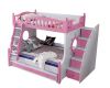 Kids Bunk Bed With Storage Stairs Pink  