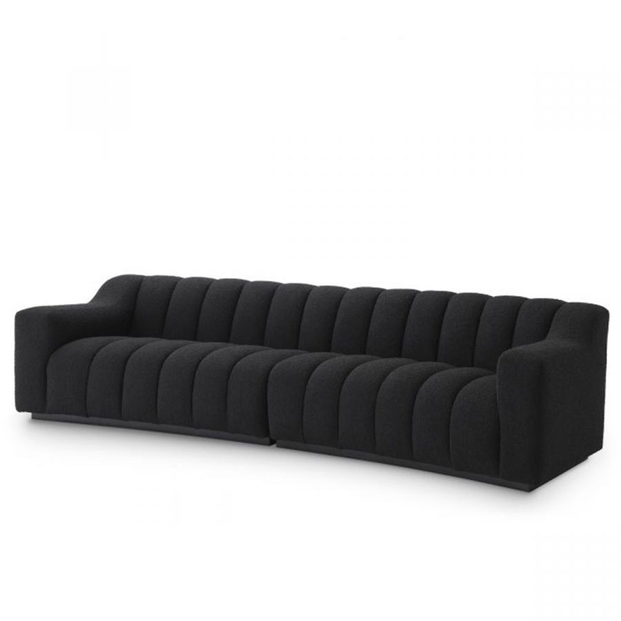 curved boucle sofa